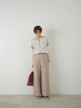 「LUCA/LADY LUCK LUCA（ルカ/レディラックルカ）のアイテム（パンツ）」を使った、KOYAMAさん（レディース・158cm）の夏コーディネート