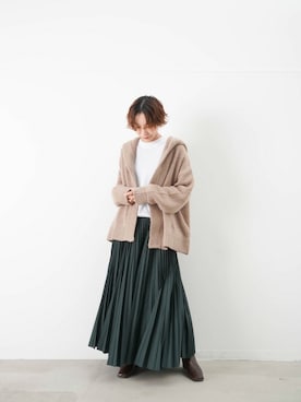 「LUCA/LADY LUCK LUCA（ルカ/レディラックルカ）のアイテム（スカート）」を使った、KOYAMAさん（レディース・158cm）の秋コーディネート