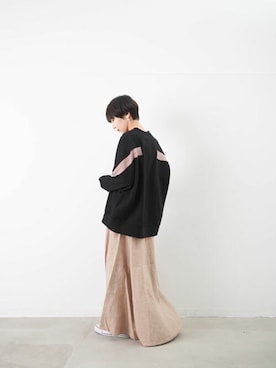 「LUCA/LADY LUCK LUCA（ルカ/レディラックルカ）のアイテム（スウェット）」を使った、KOYAMAさん（レディース・158cm）の冬コーディネート