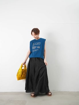 「LUCA/LADY LUCK LUCA（ルカ/レディラックルカ）のアイテム（スカート）」を使った、KOYAMAさん（レディース・158cm）の夏コーディネート