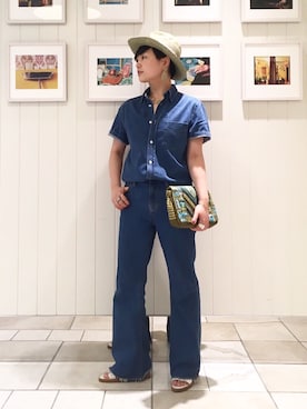 「RUPERT SANDERSON（ルパートサンダーソン）のアイテム（サンダル）」を使った、yariさん（レディース・158cm）の春コーディネート