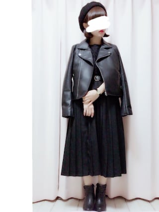 広瀬すずさんCM着用】 フェイクレザーライダースジャケットを使った