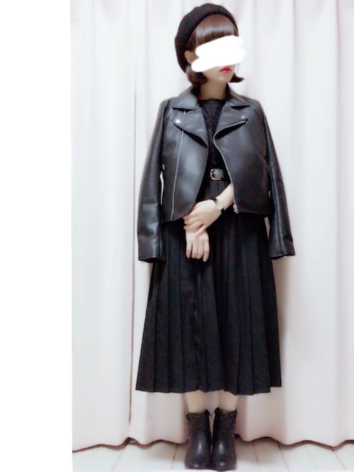 広瀬すずさんCM着用】 フェイクレザーライダースジャケットを使った