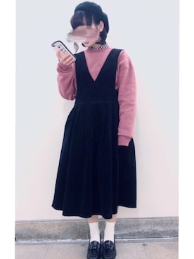 「RETRO GIRL（レトロガール）のアイテム（チェスターコート）」を使った、りかさん（レディース・146cm）の冬コーディネート