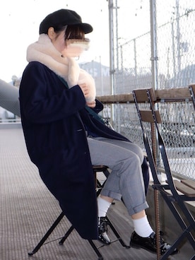 「RETRO GIRL（レトロガール）のアイテム（チェスターコート）」を使った、りかさん（レディース・146cm）の冬コーディネート