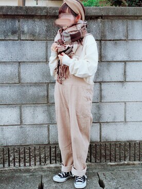 「オールスター」｜「アイテム（オールインワン・サロペット）」を使った、りかさん（レディース・146cm）の秋コーディネート