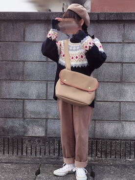 「CONVERSE（コンバース）のconverse（コンバース） ALL STAR OX（オールスターOX）（スニーカー）」を使った、りかさん（レディース・146cm）の冬コーディネート