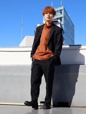 「UNIQLO（ユニクロ）のタートルネックT（長袖）（Tシャツ/カットソー）」を使った、冨田 幸大さん（メンズ・171cm）の冬コーディネート