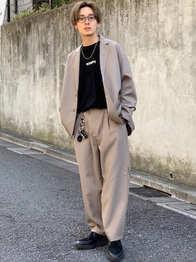 「FREAK'S STORE（フリークスストア）のアイテム（テーラードジャケット）」を使った、冨田 幸大さん（メンズ・171cm）の春コーディネート