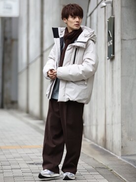「JUNRED（ジュンレッド）のアイテム（ダウンジャケット/コート）」を使った、冨田 幸大さん（メンズ・171cm）の冬コーディネート