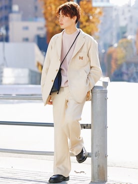 Needles ベージュ スラックス NEEDLES＞＂BEAMS JAPAN限定＂トラックシリーズです。｜ビームス