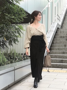 「スウェードスカート」｜MAMIさん（レディース・160cm）の秋コーディネート