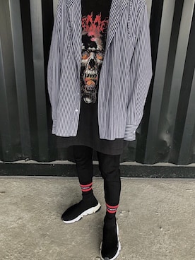 「BALENCIAGA（バレンシアガ）のアイテム（スリッポン）」を使った、Ouさん（メンズ・163cm）の春コーディネート