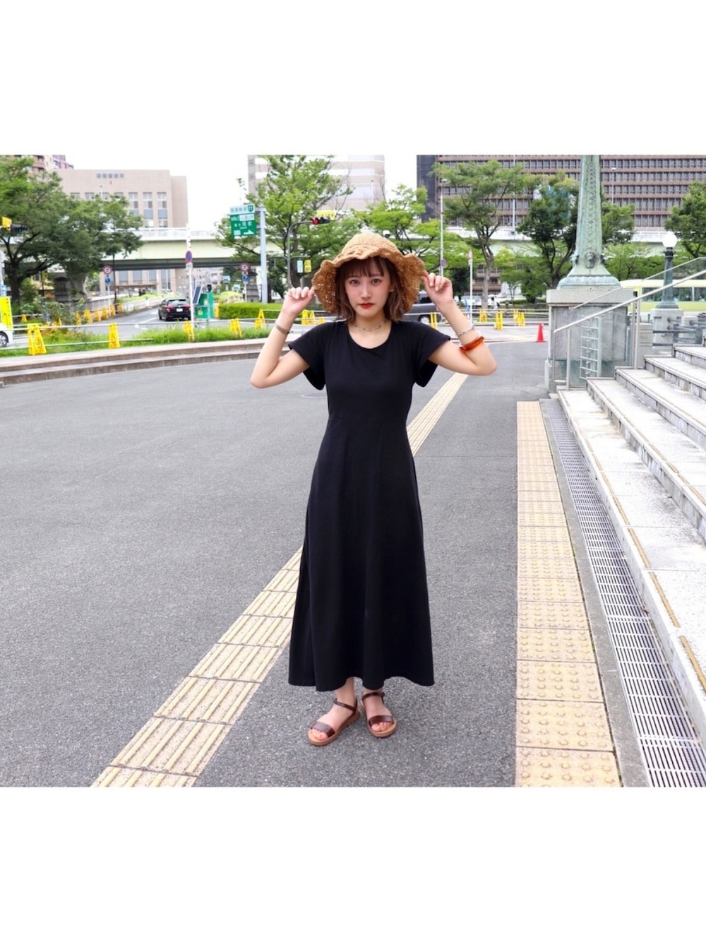 「今頃summercode」｜「CIAOPANICのバックリボンTシャツワンピース（ワンピース、ブラック系）」を使った、め      いさん（レディース・155cm）の秋コーディネートの1枚目の写真