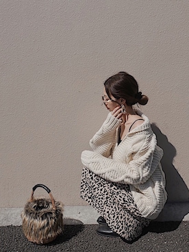 「カウチンセーター」｜「アイテム（その他シューズ）」を使った、Ui ☻さん（レディース・166cm）の春コーディネート