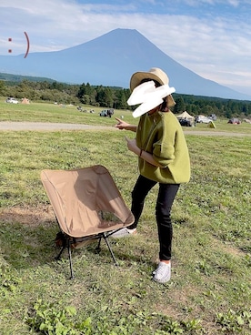 「ふもとっぱらキャンプ場」｜akkuさん（レディース・155cm）の秋コーディネート