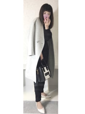 「セリーヌ」｜「アイテム（その他アウター）」を使った、cocoさん（レディース・152cm）の冬コーディネート