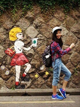 「Hater snapback（ヘイタースナップバック）のアイテム」を使った、Smileysisさん（レディース・165cm）の春コーディネート