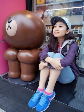 「Hater snapback（ヘイタースナップバック）のアイテム」を使った、Smileysisさん（レディース・165cm）の春コーディネート