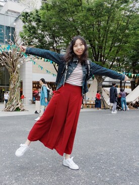「red」｜「アイテム（その他アウター）」を使った、Smileysisさん（レディース・165cm）の夏コーディネート