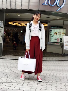 「H&M（エイチ・アンド・エム）のアイテム（ジャケット/アウター、ホワイト系）」を使った、Smileysisさん（レディース・165cm）の夏コーディネート