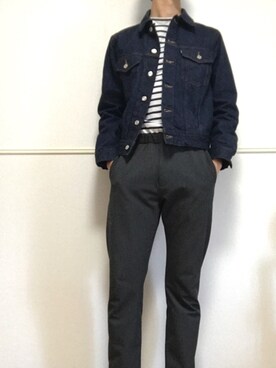 「SAINT JAMES（セントジェームス）のアイテム（Tシャツ/カットソー、ホワイト系）」を使った、ブリさん（メンズ・176cm）の春コーディネート