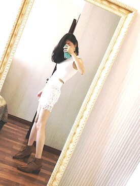 「H&M（エイチ・アンド・エム）のアイテム（タンクトップ）」を使った、Alisa CCさん（レディース・170cm）の夏コーディネート