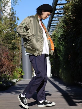 「SON OF THE CHEESE（サノバチーズ）のアイテム（ジャケット/アウター）」を使った、downeyさん（メンズ・180cm）の冬コーディネート