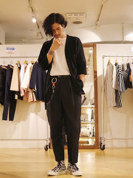 「ELEY KISHIMOTO（イーリーキシモト）のアイテム」を使った、downeyさん（メンズ・180cm）の夏コーディネート