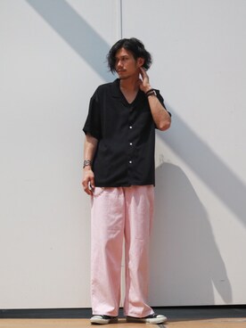 デニムパンツ ピンク系 を使った 開襟シャツ の人気ファッションコーディネート Wear