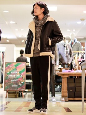 「lot holon（ロットホロン）のアイテム（パンツ）」を使った、downeyさん（メンズ・180cm）の冬コーディネート