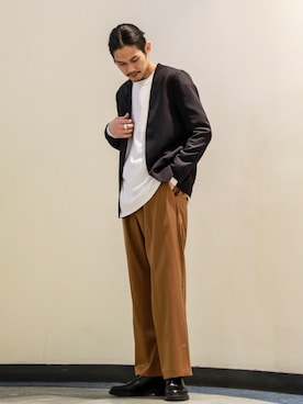「カジュアルコーデ」｜「アイテム（テーラードジャケット）」を使った、downeyさん（メンズ・180cm）の冬コーディネート