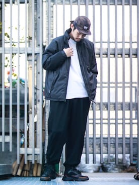 「ESSAY（エッセイ）のアイテム（パンツ）」を使った、downeyさん（メンズ・180cm）の秋コーディネート
