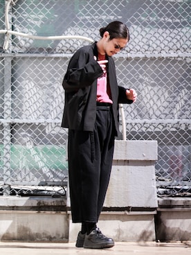 「ESSAY（エッセイ）のアイテム（パンツ）」を使った、downeyさん（メンズ・180cm）の春コーディネート