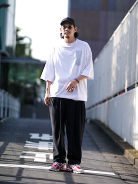 「CPH（シーピーエイチ）のアイテム（キャップ）」を使った、downeyさん（メンズ・180cm）の夏コーディネート