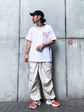 「CPH（シーピーエイチ）のアイテム（キャップ）」を使った、downeyさん（メンズ・180cm）の夏コーディネート
