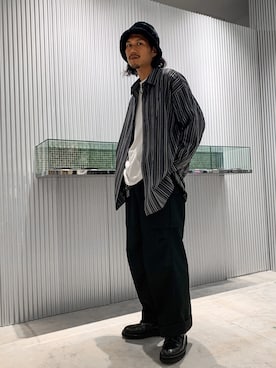 「N.HOOLYWOOD（N.ハリウッド）のアイテム（シューズ）」を使った、downeyさん（メンズ・180cm）の秋コーディネート