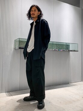 「N.HOOLYWOOD（N.ハリウッド）のアイテム（シューズ）」を使った、downeyさん（メンズ・180cm）の秋コーディネート