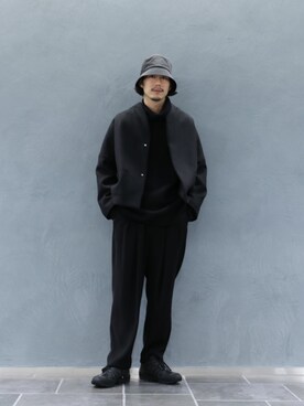 「th（ティー エイチ）のアイテム（帽子）」を使った、downeyさん（メンズ・180cm）の秋コーディネート