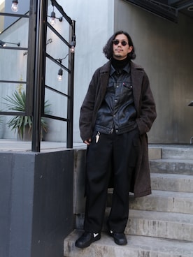 「Sillage（シアージ）のアイテム（ジャケット/アウター）」を使った、downeyさん（メンズ・180cm）の冬コーディネート