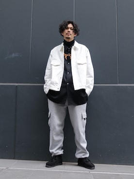 「PRO CLUB （プロクラブ）のアイテム（スウェットパンツ）」を使った、downeyさん（メンズ・180cm）の冬コーディネート