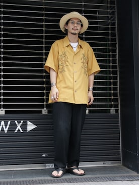 「SOLARIS&Co.（ソラリス）のアイテム（帽子）」を使った、downeyさん（メンズ・180cm）の夏コーディネート
