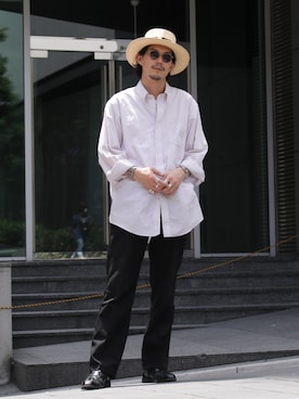 「SOLARIS&Co.（ソラリス）のアイテム（帽子）」を使った、downeyさん（メンズ・180cm）の夏コーディネート