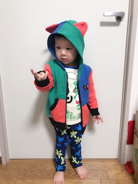 「BIT'Z（ビッツ）のアイテム（パンツ）」を使った、よし++ひろさん（キッズ・90cm）の冬コーディネート