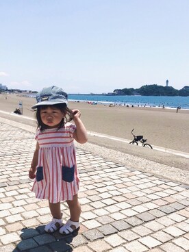 「OSHKOSH（オシュコシュ）のアイテム（帽子）」を使った、𝕟𝕠𝕟さん（キッズ・80cm）の春コーディネート