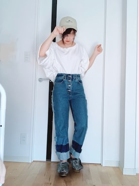 「chocomee（チョコミー）のアイテム（スウェット）」を使った、Ayanoさん（レディース・152cm）の春コーディネート