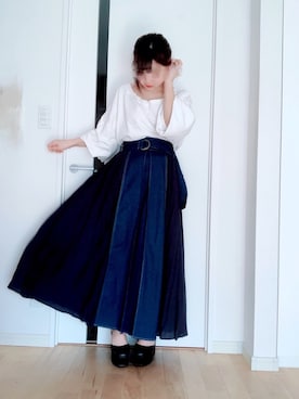 「chocomee（チョコミー）のアイテム（スウェット）」を使った、Ayanoさん（レディース・152cm）の春コーディネート