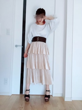 「chocomee（チョコミー）のアイテム（スウェット）」を使った、Ayanoさん（レディース・152cm）の春コーディネート