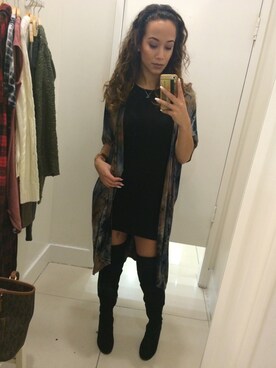 「ALDO（アルド）のアイテム（ブーツ）」を使った、Alexis Castroさん（レディース・160cm）の秋コーディネート