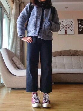 「基础款」｜「アイテム（アナログ腕時計）」を使った、SEIIIさん（レディース・162cm）の冬コーディネート